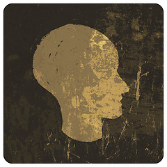 Image showing Grunge illustration of head silhouette. Vector