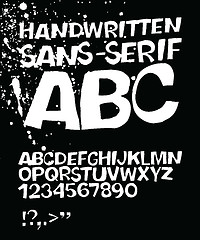 Image showing Handwritten grunge sans-serif alphabet. Vector, EPS 8