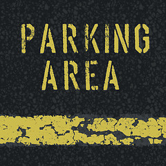 Image showing Parking area sign on asphalt background. Vector, EPS10