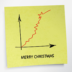 Image showing Business graph grow up. Merry Christmas concept. Vector.