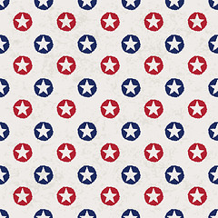 Image showing Seamless polka dot pattern with stars in american national flag 