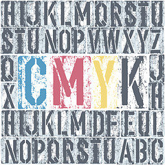 Image showing CMYK letterpress poster. Vector, EPS8