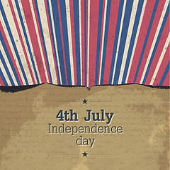 Image showing Retro 4th july poster with rays. Vector, EPS10