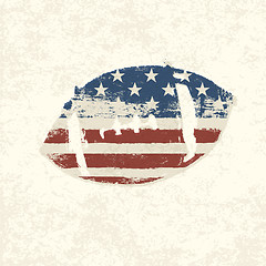 Image showing Grunge american flag themed ball symbol. Vector, EPS10