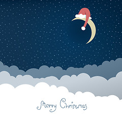 Image showing Greeting card with christmas moon. Vector illustration, EPS10.