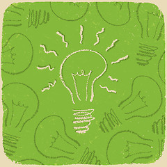 Image showing Retro conceptual background with idea symbol (lightbulb on/off).