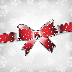 Image showing Red bow on xmas background