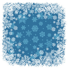 Image showing Snowflakes frame blue. Vector background, EPS8