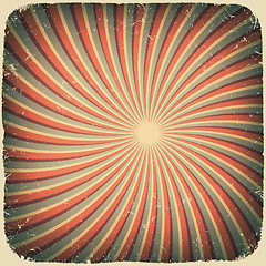 Image showing Grunge swirl rays retro background. Vector illustration, EPS10