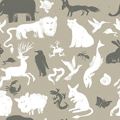 Image showing Seamless pattern with animals. Vector