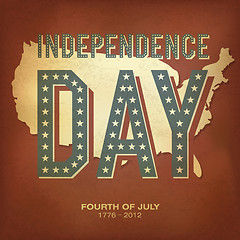 Image showing Retro style poster for Independence Day Celebration. Vector illu