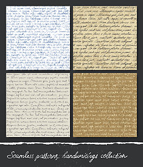 Image showing Seamless pattern: Handwritings collection. Abstract unreadable t