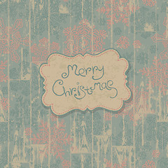 Image showing Merry Christmas retro card. Vector, EPS10