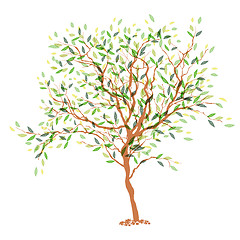 Image showing Tree. The trunk and leaves in separate layers. Vector illustrati