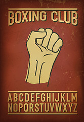 Image showing Sport club retro font. Vector alphabet and design elements colle