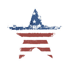 Image showing The American flag print as star shaped symbol. Vector, EPS10.