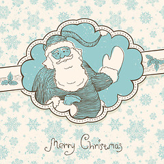 Image showing Christmas greetings background in retro style. Vector illustrati