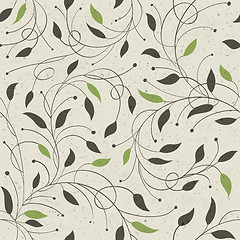 Image showing Seamless ecology pattern with leaves. Vector, EPS10