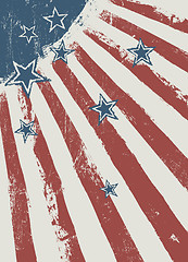 Image showing Stars on scratched american flag texture. Vector