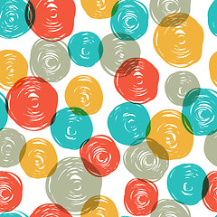 Image showing Abstract colorful retro seamless pattern (balls doodles). Vector