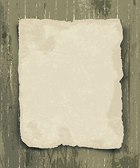 Image showing Old paper on the wood background