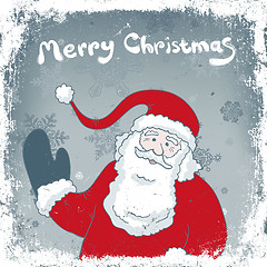 Image showing Christmas vintage card with Santa. Vector, EPS8.