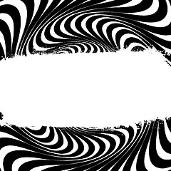 Image showing Black and white swirl lines with grunge label. Vector.