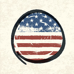 Image showing Grunge american flag themed button american flag. Vector, EPS10