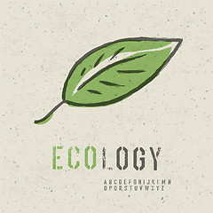 Image showing Ecology concept collection. Include green leaf image, seamless r