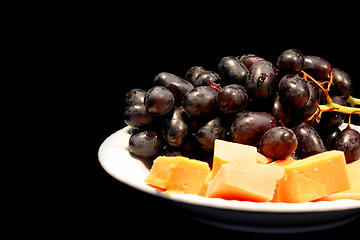 Image showing Grapes and Cheese