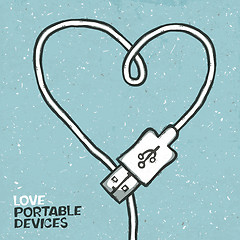 Image showing Love portable devices, concept illustration. Vector, EPS10