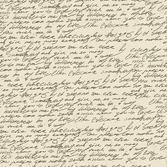 Image showing Abstract handwriting on old vintage paper. Seamless pattern, vec