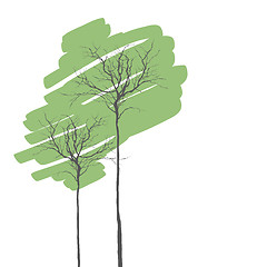 Image showing Creen Trees On White With Space For Text. Vector