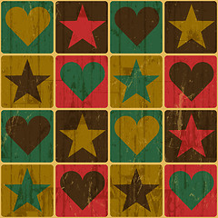 Image showing Hearts And Stars, Pop-Art Styled Poster, Vector