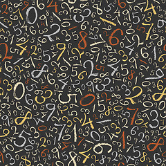 Image showing Abstract mathematics background. Color figures seamless pattern.