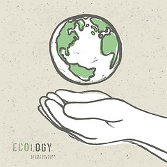 Image showing Earth symbol in hands. Vector