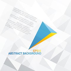Image showing Blue arrow with orange accent. Abstract background design, vecto