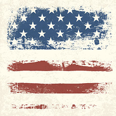 Image showing American flag vintage textured background. Vector, EPS10