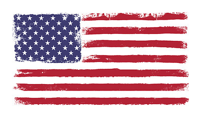 Image showing Stars and stripes. Grunge version of American flag with 50 stars