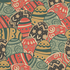 Image showing Seamless easter eggs pattern. Vector, EPS10