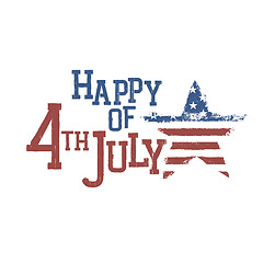 Image showing Typography for Fourth July Celebration. Vector, EPS10 