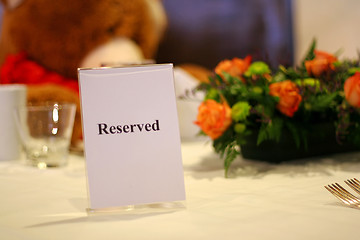 Image showing Reserved Table