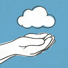 Image showing Cloud in hands. Vector, EPS10