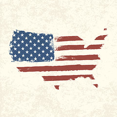 Image showing USA flag. Shape of american map. Vector, EPS10
