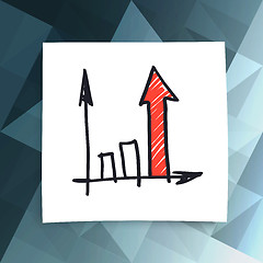 Image showing Red success arrow on abstract business background. Vector, EPS10