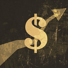 Image showing Retro earnings grow up illustration. Dollar sign, Vector