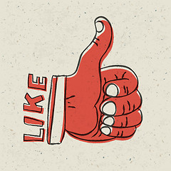 Image showing Thumb up symbol. Retro styled vector illustration, EPS10 