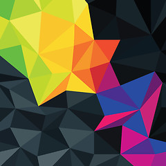 Image showing Abstract triangles background with colorful accented area, vecto