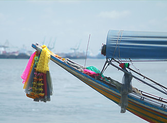 Image showing Bow of longtail boat