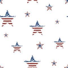 Image showing Seamless patriotic ornament for Fourth July Celebration. Vector,